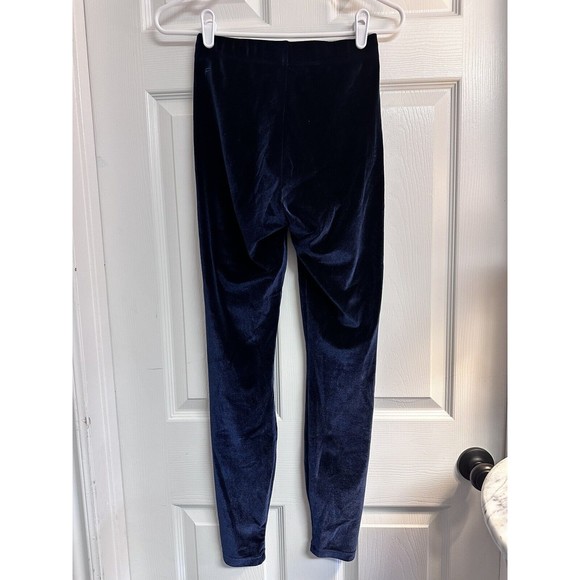 Fabletics Leggings Womens Small Navy Blue Velour Velvet Yoga - Picture 6 of 6